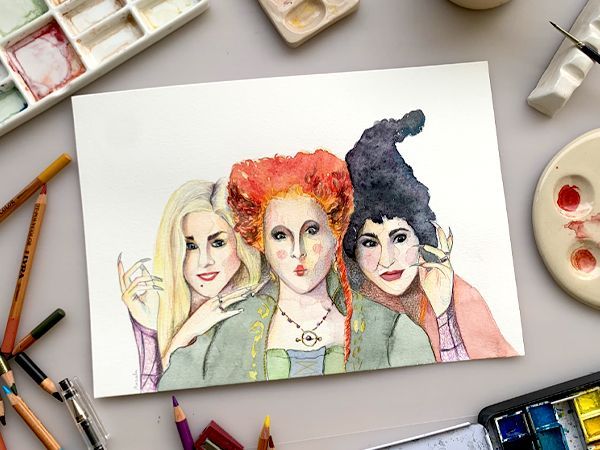Acuarela mixta Hocus Pocus