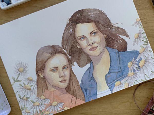 Acuarela Chicas Gilmore